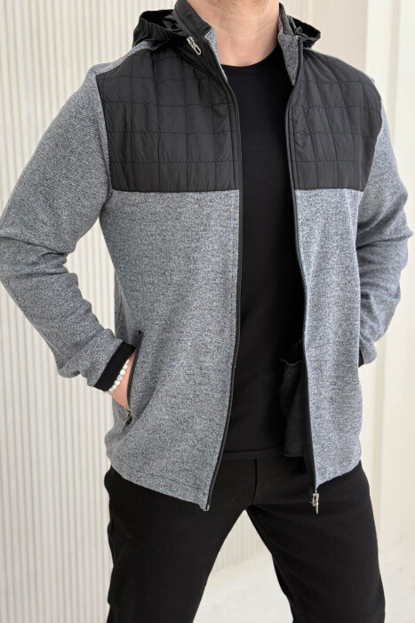 HOODED SIMPLE LIGHT MEN JACKET GREY/GRI - 2