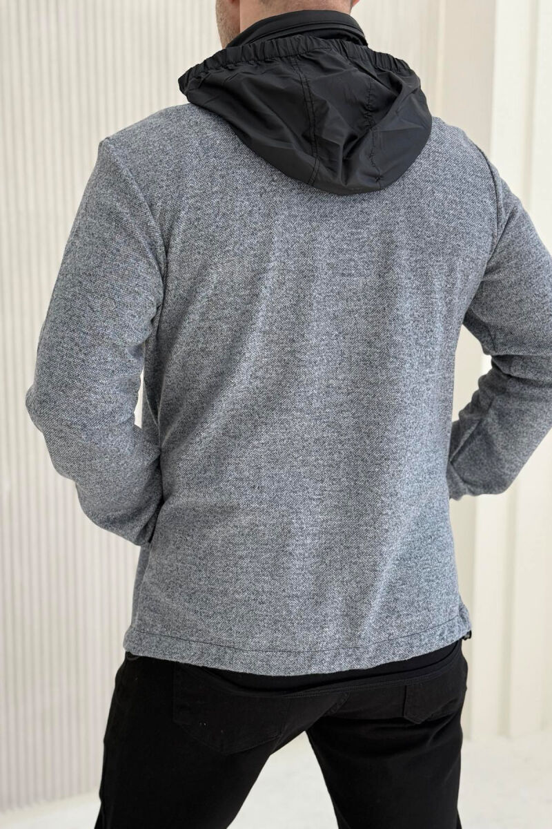 HOODED SIMPLE LIGHT MEN JACKET GREY/GRI - 4
