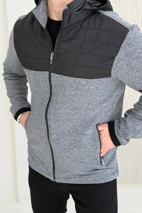 HOODED SIMPLE LIGHT MEN JACKET GREY/GRI - 5