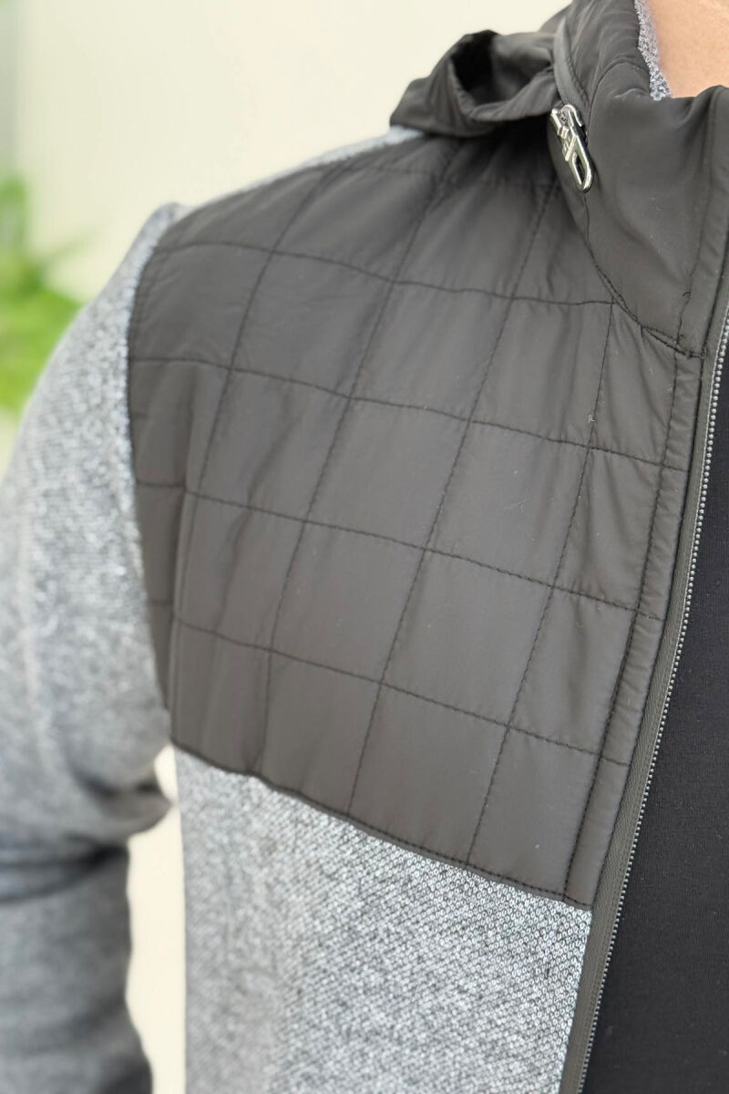 HOODED SIMPLE LIGHT MEN JACKET LIGHT GREY/GZ - 4