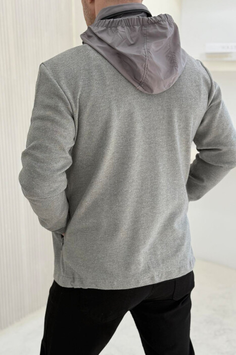 HOODED SIMPLE LIGHT MEN JACKET MINT/MENTE - 4