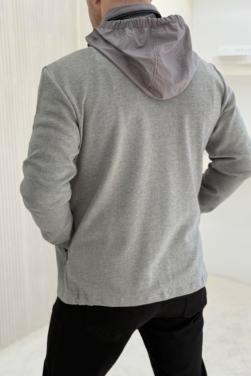 HOODED SIMPLE LIGHT MEN JACKET MINT/MENTE - 4