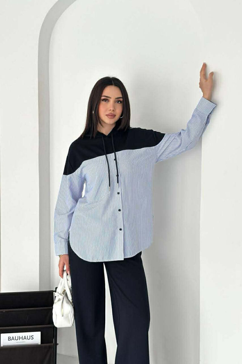 HOODED SWEATSHIRT + SWEATPANTS WOMAN SET BLUE/BLU - 3