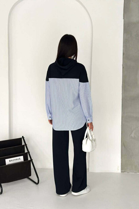 HOODED SWEATSHIRT + SWEATPANTS WOMAN SET BLUE/BLU - 4