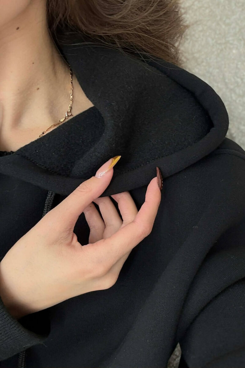 HOODIE E THJESHTE NJE NGJYRESHE PER FEMRA NE NGJYRE TE ZEZE - 5