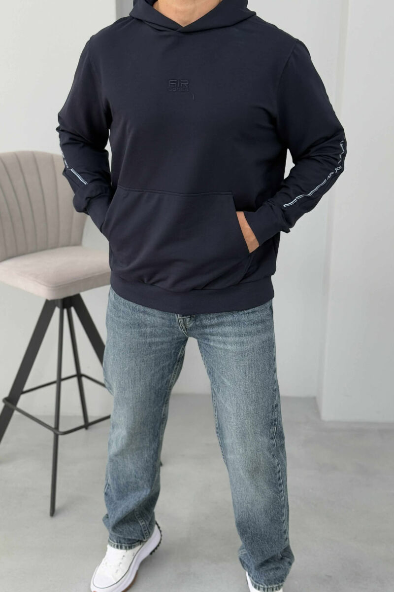 HOODIE ME LOGO TË THJESHTË TË VOGËL PARA PËR MESHKUJ NË NGJYRËN BLU - 2