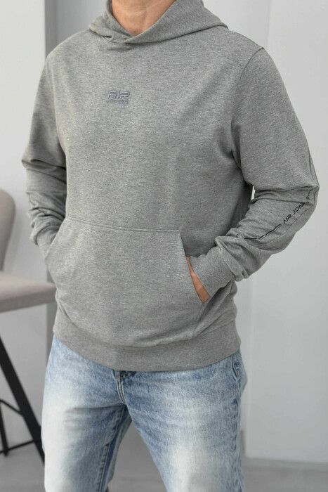 HOODIE ME LOGO TË THJESHTË TË VOGËL PARA PËR MESHKUJ NË NGJYRËN GRI - 1