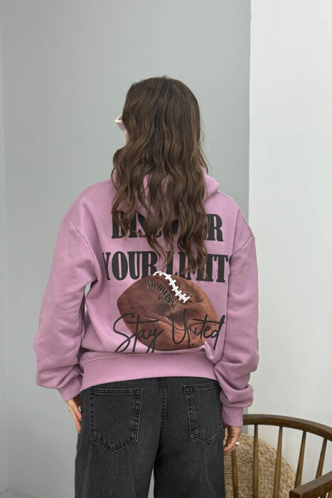 HOODIE ME PUSH DHE DIZAJN NGA TE DY ANET PER FEMRA NE NGJYRE LEJLA - 3