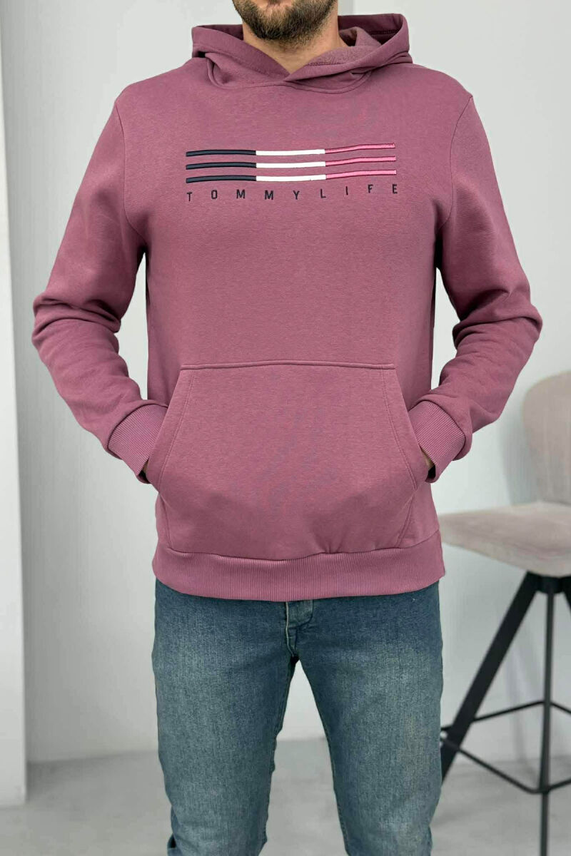 HOODIE ME PUSH DHE ME LOGO PARA PËR MESHKUJ NË NGJYRË UTHULL - 1