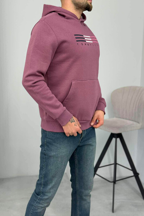 HOODIE ME PUSH DHE ME LOGO PARA PËR MESHKUJ NË NGJYRË UTHULL - 3