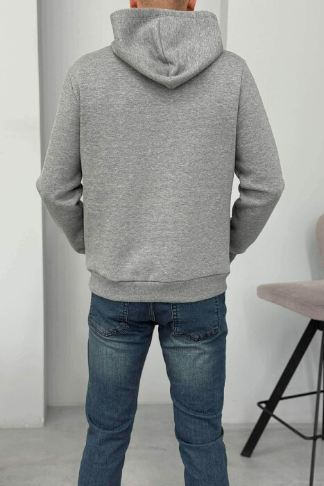 HOODIE ME PUSH DHE ME LOGO PARA PËR MESHKUJ NË NGJYRËN GRI - 4