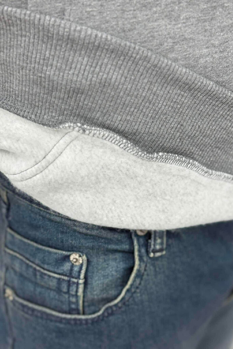 HOODIE ME PUSH DHE ME LOGO PARA PËR MESHKUJ NË NGJYRËN GRI - 5