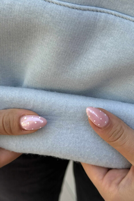 HOODIE ME PUSH NJËNGJYRËSHE PËR FEMRA NË NGJYRËN BLU TË ZBARDHUR - 5