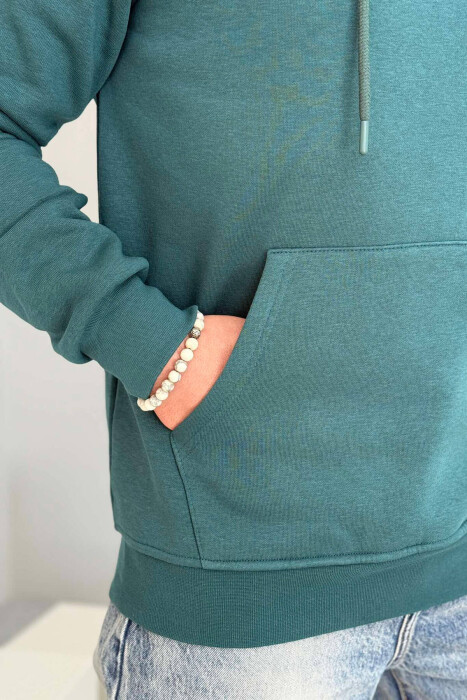 HOODIE ME PUSH PËR MESHKUJ NË NGJYRË GUR KALI - 4