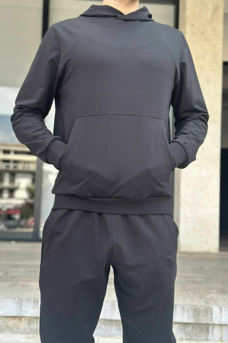 HOODIE+JOGGERS ONE COLOR MEN SET BLACK/ E ZEZE - 3