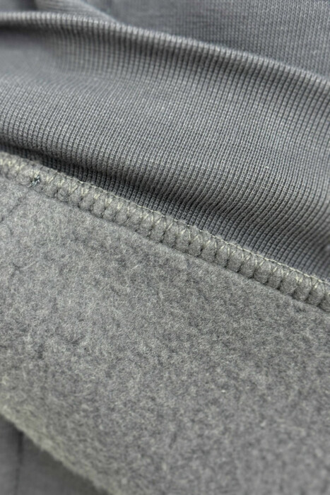 HOODIE+JOGGERS WRITTINGS FLUFFY MEN SET DARK GREY/GEE - 4