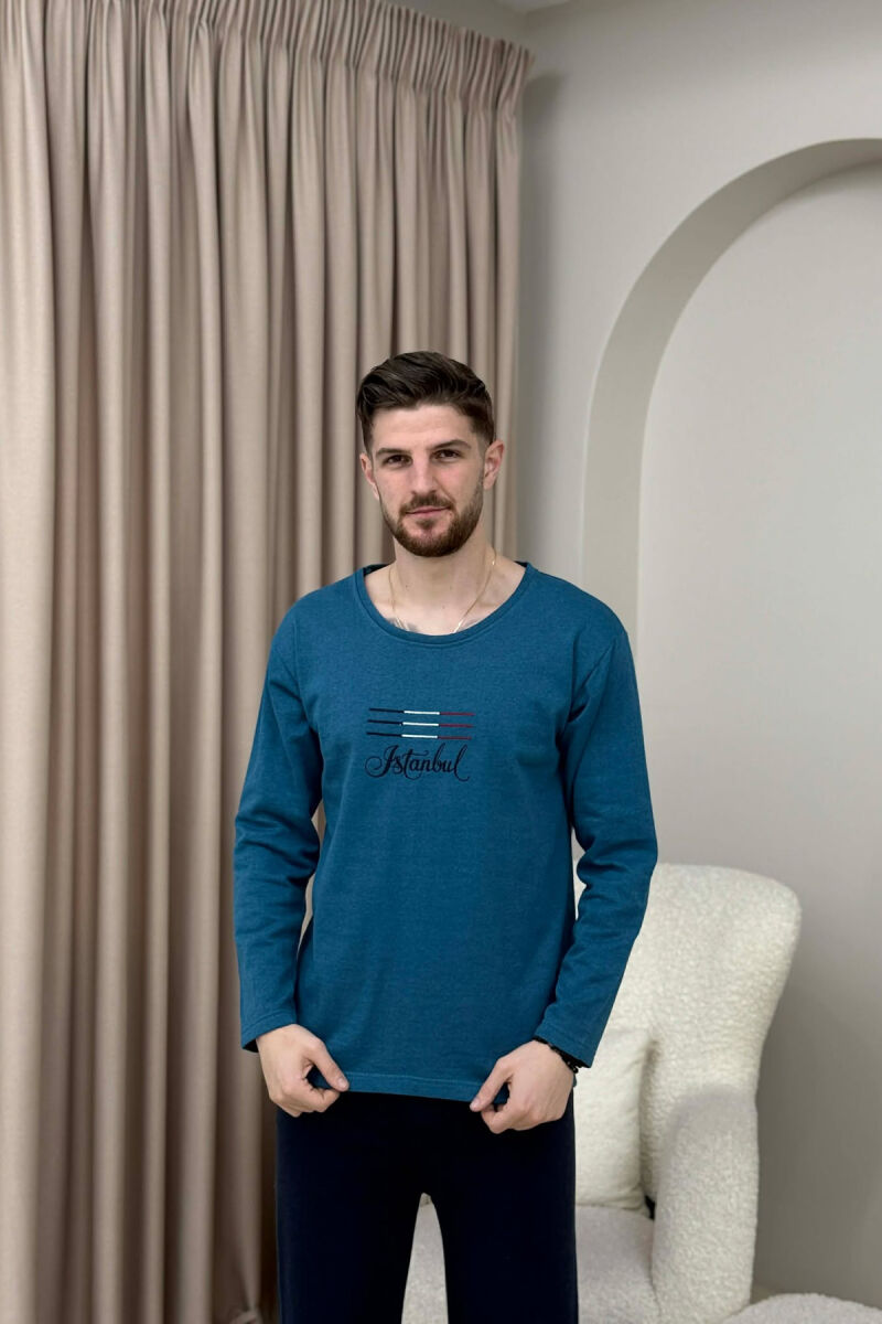 ISTANBUL SWEATSHIRT+TROUSERS MEN PYJAMAS BLUE STONE/GK - 2