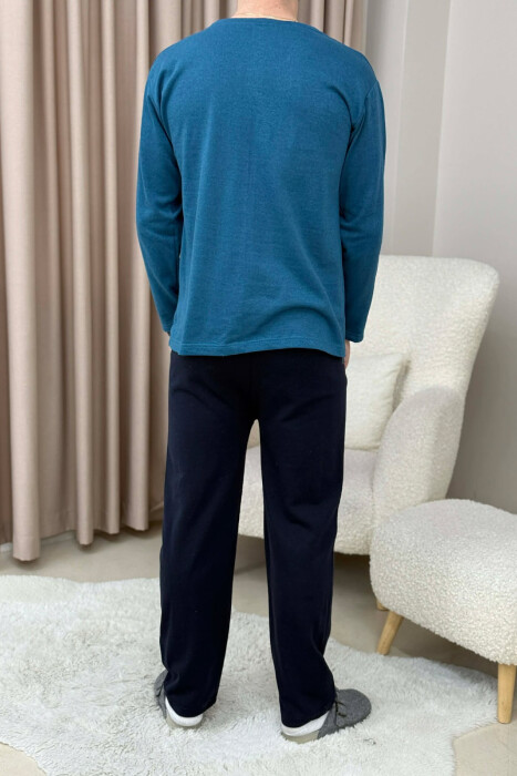 ISTANBUL SWEATSHIRT+TROUSERS MEN PYJAMAS BLUE STONE/GK - 5