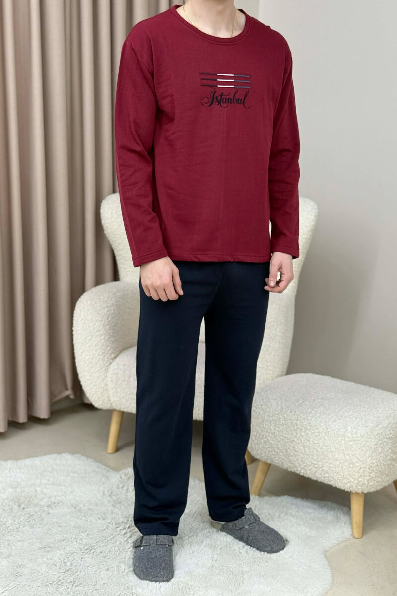 ISTANBUL SWEATSHIRT+TROUSERS MEN PYJAMAS BURGUNDY/VISHNJE - 4