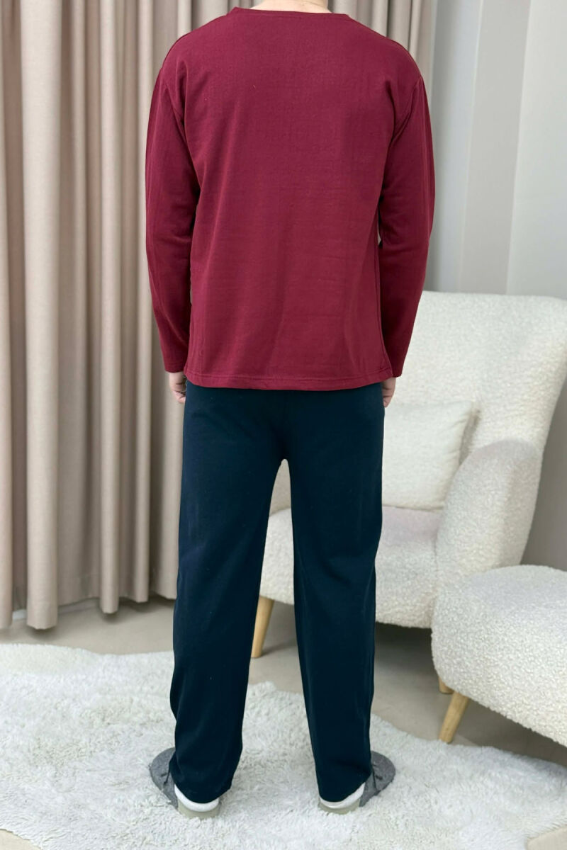 ISTANBUL SWEATSHIRT+TROUSERS MEN PYJAMAS BURGUNDY/VISHNJE - 5