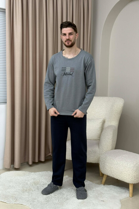 PIZHAME BLUZE ME LOGO ISTAMBUL+TUTA PER MESHKUJ NE NGJYRE GRI 