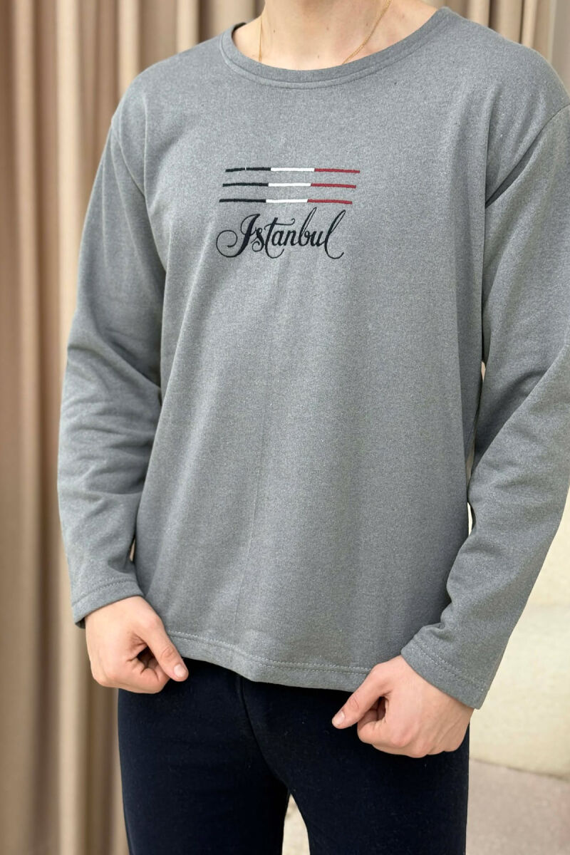 ISTANBUL SWEATSHIRT+TROUSERS MEN PYJAMAS GREY/GRI - 3