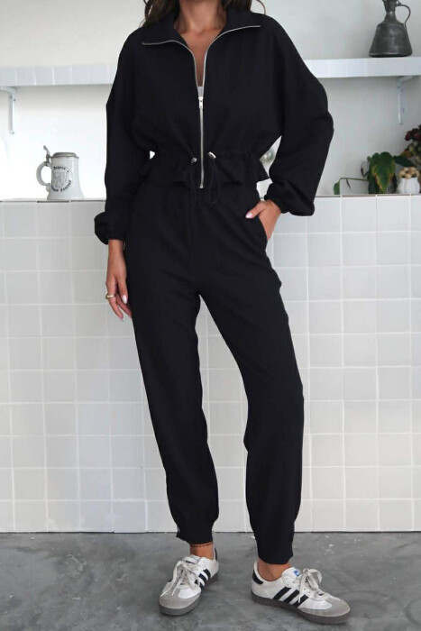 JACKET+TROUSERS ONE COLOR WOMEN SET BLACK/ E ZEZE 