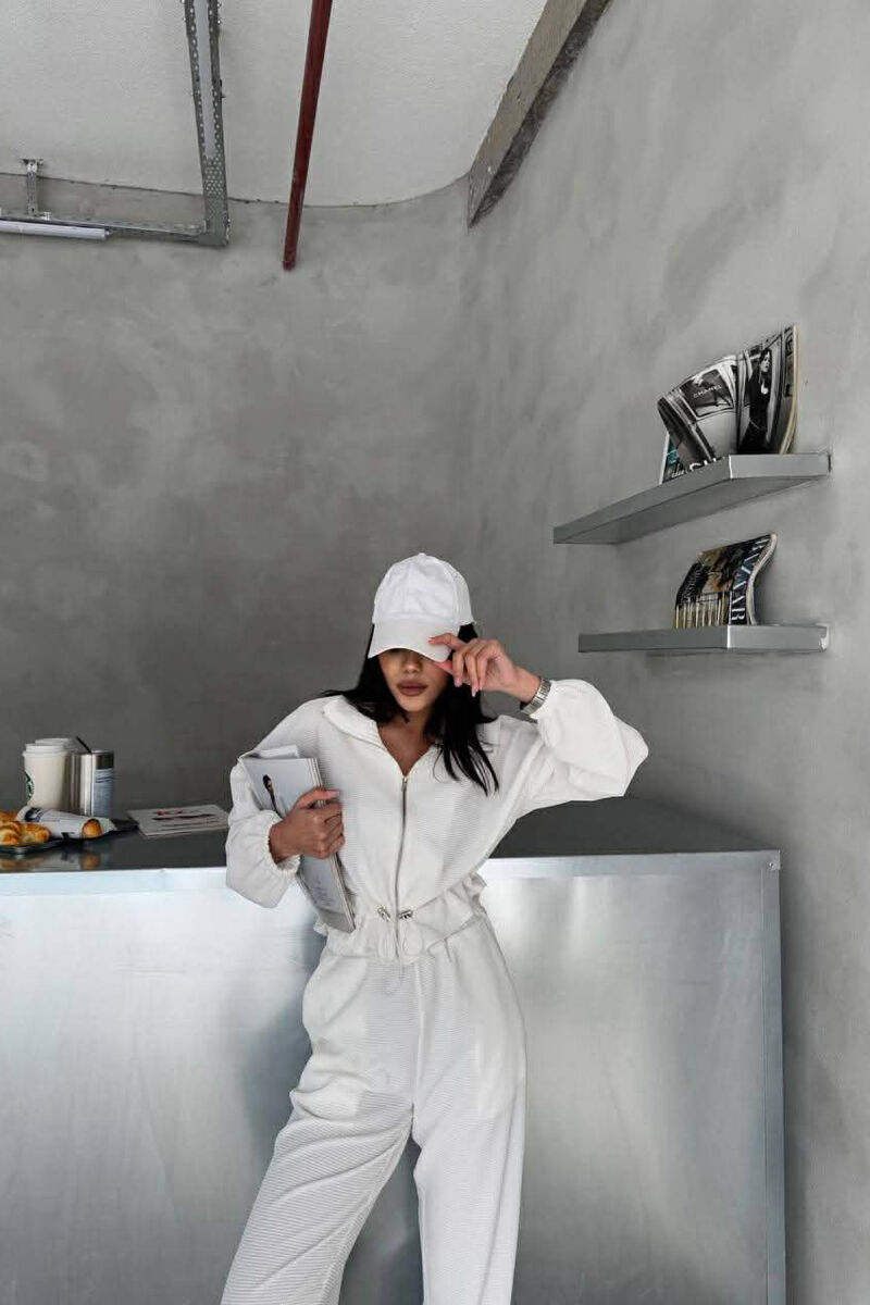 JACKET+TROUSERS ONE COLOR WOMEN SET WHITE-E BARDHE - 4