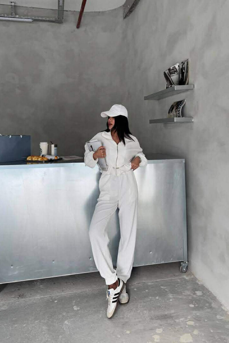 JACKET+TROUSERS ONE COLOR WOMEN SET WHITE-E BARDHE - 5