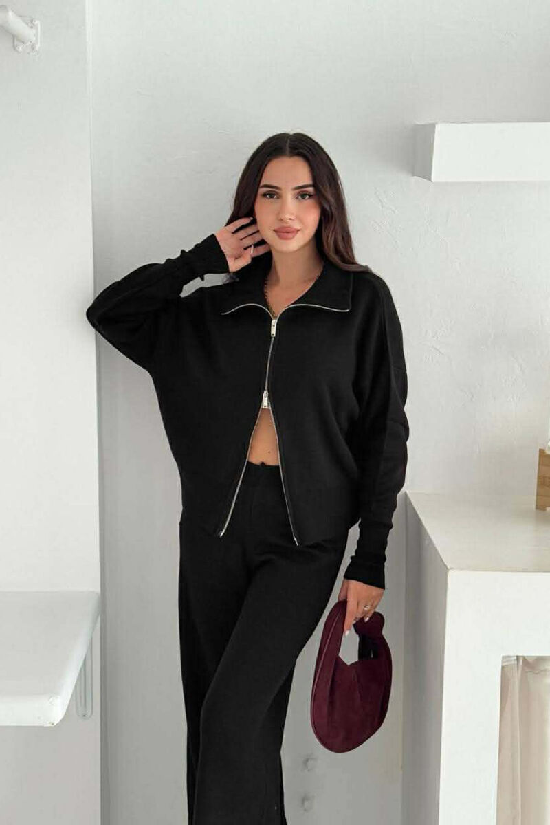 JACKET+TROUSERS SIMPLE KNIT WOMEN SET BLACK/ E ZEZE - 3
