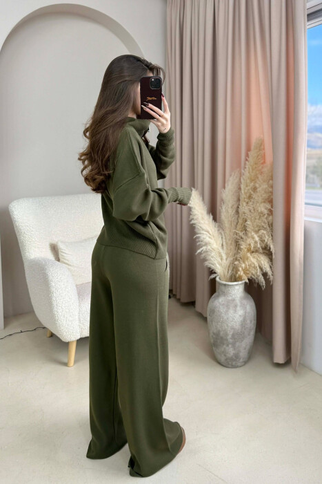 JACKET+TROUSERS SIMPLE KNIT WOMEN SET GREEN/JESHILE - 4