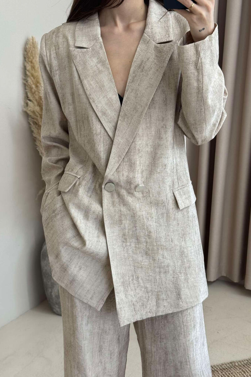 JACKET+TROUSERS SIMPLE WOMEN SET BEIGE/BEZHE - 3