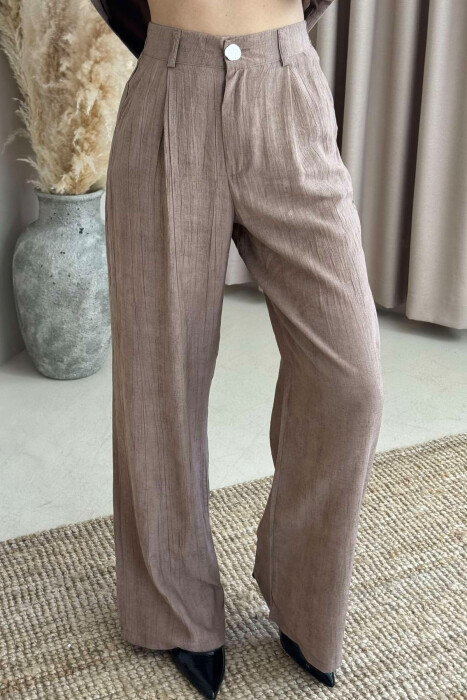 JACKET+TROUSERS SIMPLE WOMEN SET BROWN/KAFE - 4