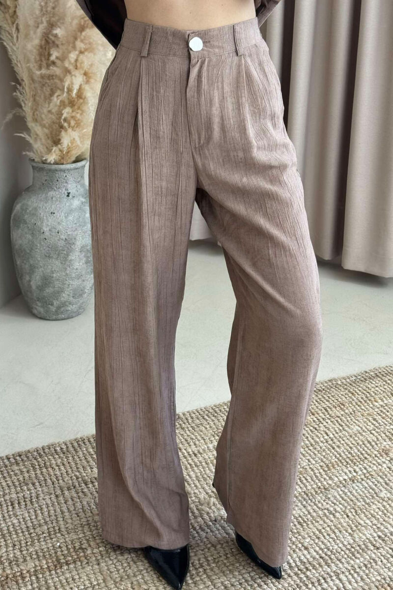 JACKET+TROUSERS SIMPLE WOMEN SET BROWN/KAFE - 4