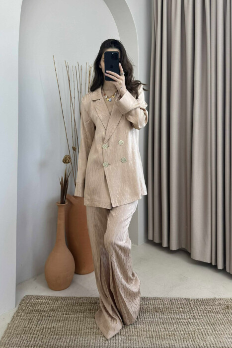 JACKET+TROUSERS WOMAN SET BEIGE/BEZHE - 1