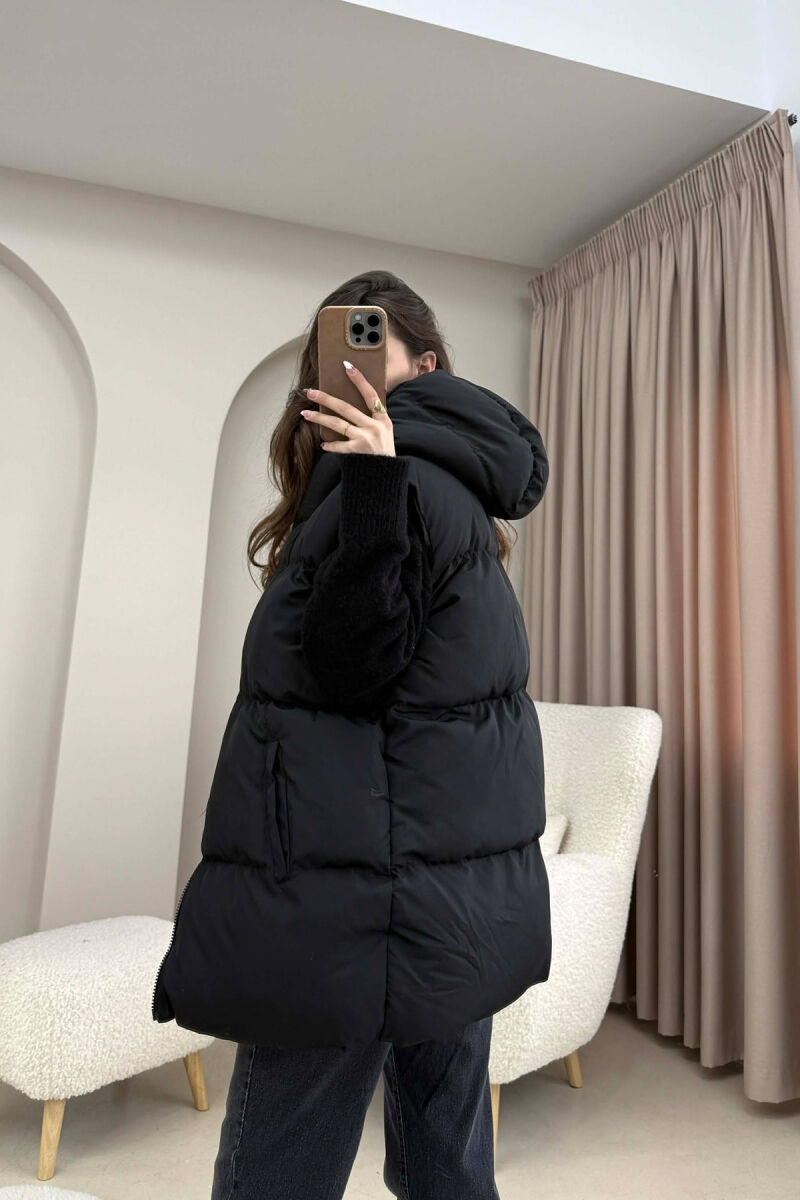 JELEK I THJESHTE NJE NGJYRESH ME KAPUÇ PER FEMRA NE NGJYRE TE ZEZE - 6