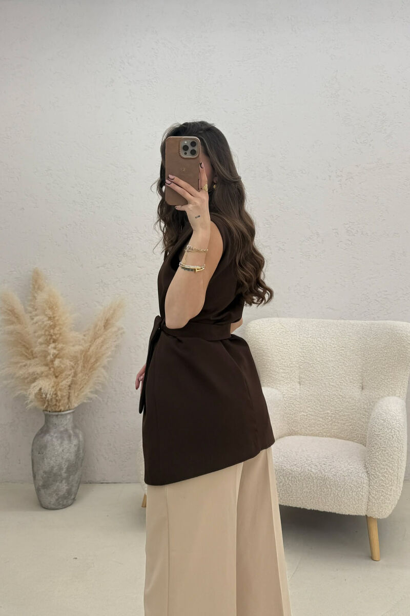 JELEK KLASIK ME LIDHESE PER FEMRA NE NGJYRE KAFE - 4