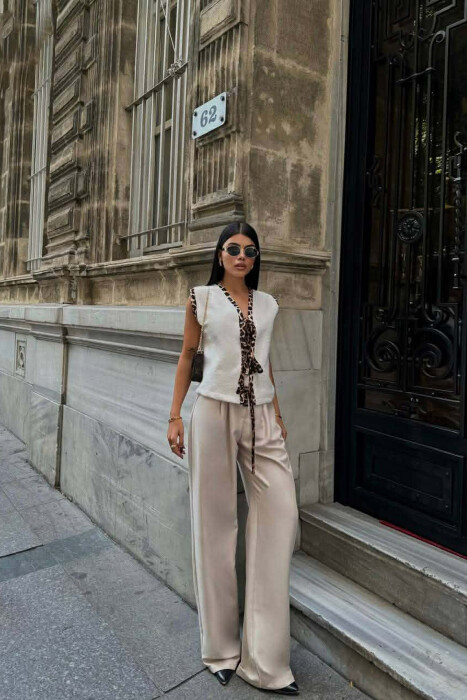 JELEK LIDHESE ME DETAJ PRINT LEOPARDI PER FEMRA NE NGJYRE KREM - 7