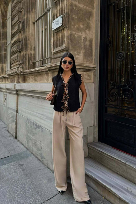 JELEK LIDHESE ME DETAJ PRINT LEOPARDI PER FEMRA NE NGJYRE TE ZEZE - 2