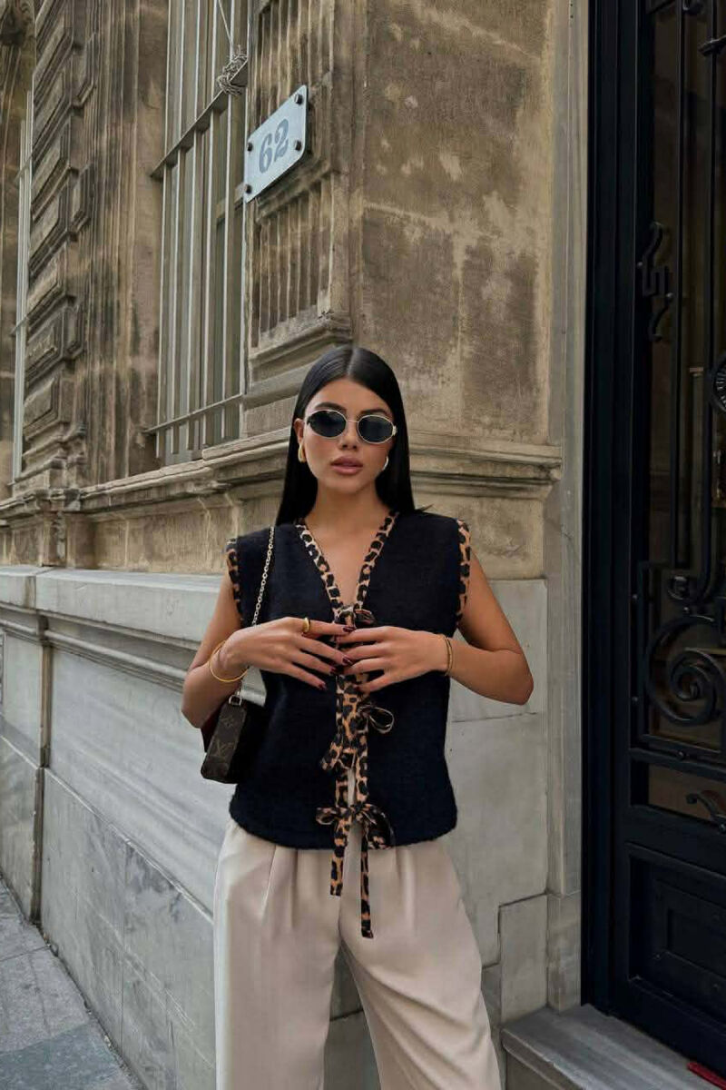 JELEK LIDHESE ME DETAJ PRINT LEOPARDI PER FEMRA NE NGJYRE TE ZEZE - 3