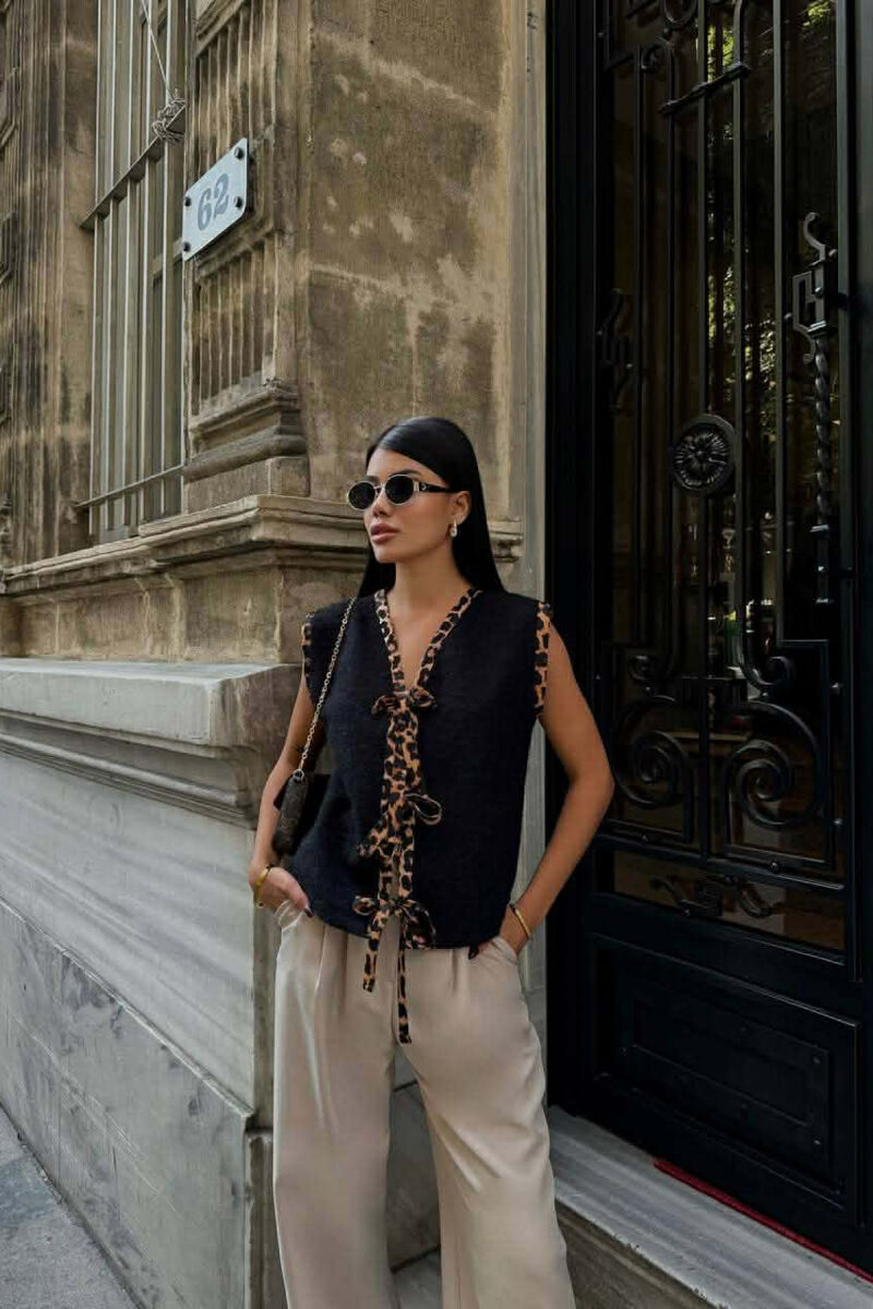 JELEK LIDHESE ME DETAJ PRINT LEOPARDI PER FEMRA NE NGJYRE TE ZEZE - 4