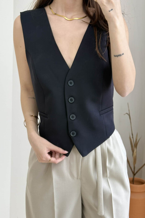 JELEK NJË NGJYRËSH ME DETAJIN E RRIPIT PËR FEMRA NË NGJYRËN E ZEZË - 3