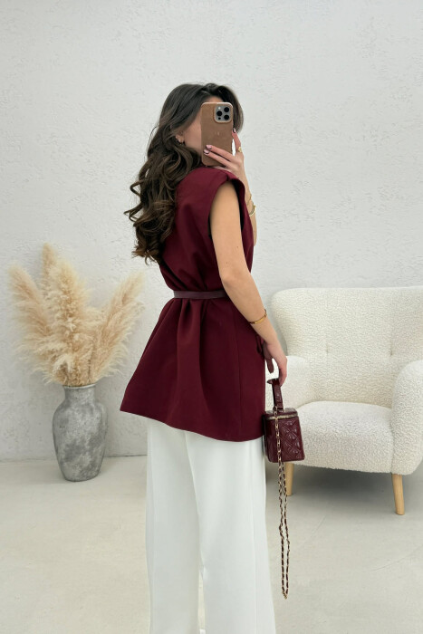 JELEK NJE NGJYRESH ME DETAJINE RRIPIT PER FEMRA NE NGJYRE VISHNJE - 4