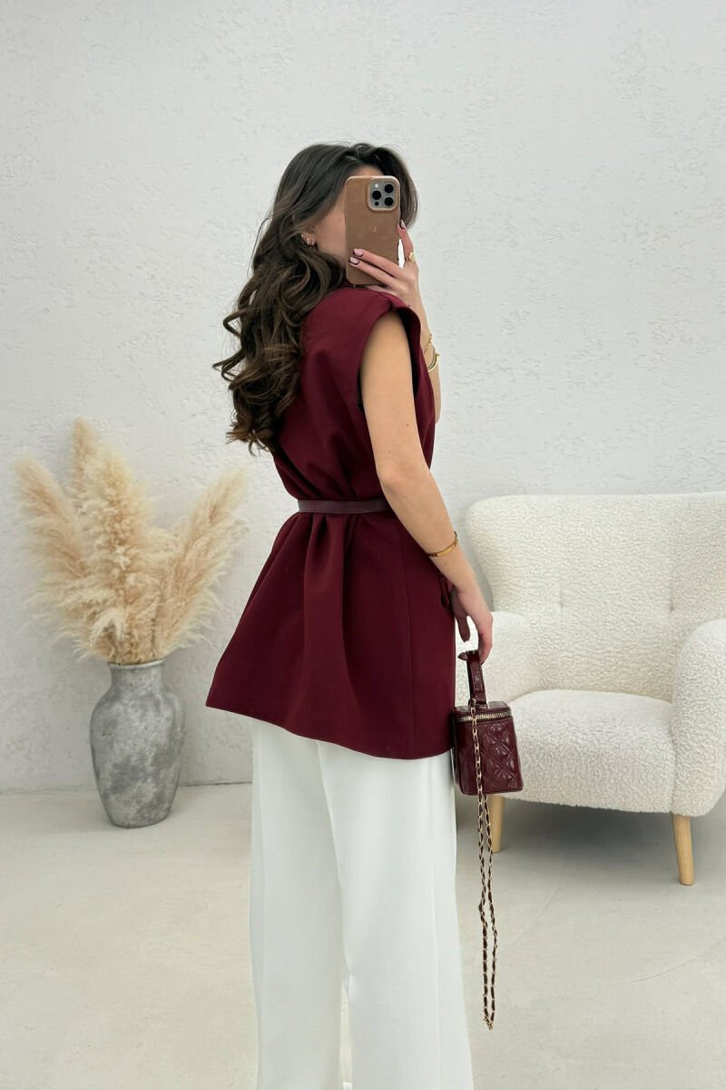 JELEK NJE NGJYRESH ME DETAJINE RRIPIT PER FEMRA NE NGJYRE VISHNJE - 4