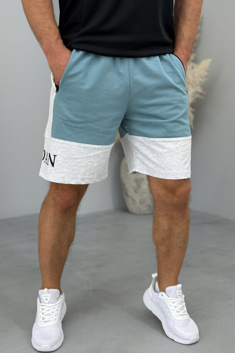 JORDAN SIDE WRITTING SHORT MEN SWEATPANTS BLUE STONE/GK - 2