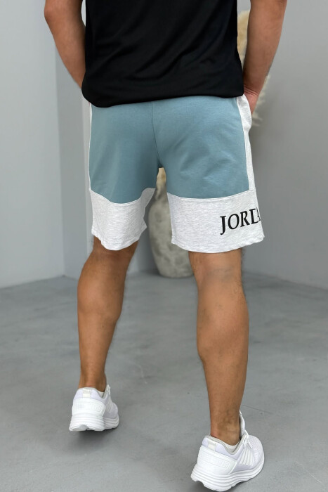 JORDAN SIDE WRITTING SHORT MEN SWEATPANTS BLUE STONE/GK - 3