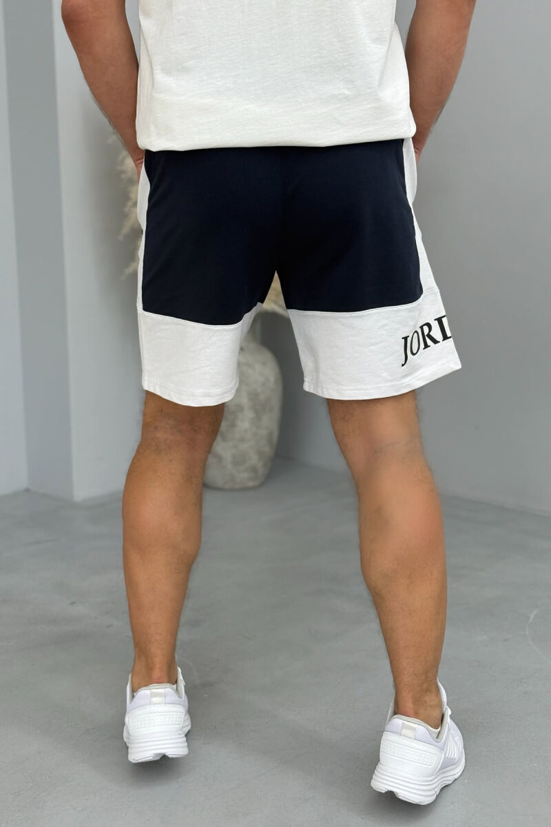 JORDAN SIDE WRITTING SHORT MEN SWEATPANTS DARK BLUE/BEE - 4