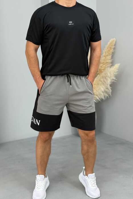 JORDAN SIDE WRITTING SHORT MEN SWEATPANTS GREY ASH/GRI HIRI - 1