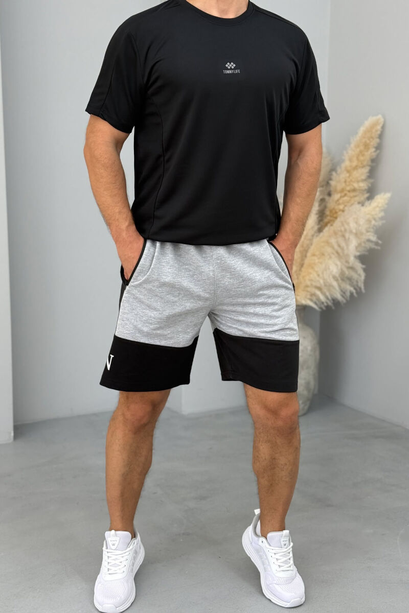 JORDAN SIDE WRITTING SHORT MEN SWEATPANTS GREY-GREY/GG - 1