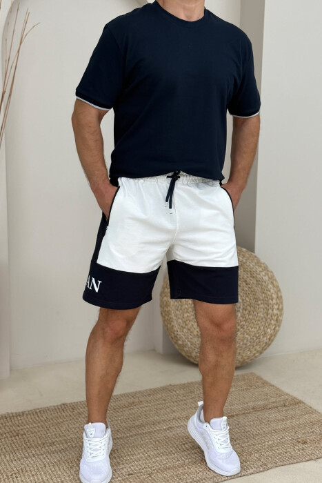 JORDAN SIDE WRITTING SHORT MEN SWEATPANTS WHITE-E BARDHE 